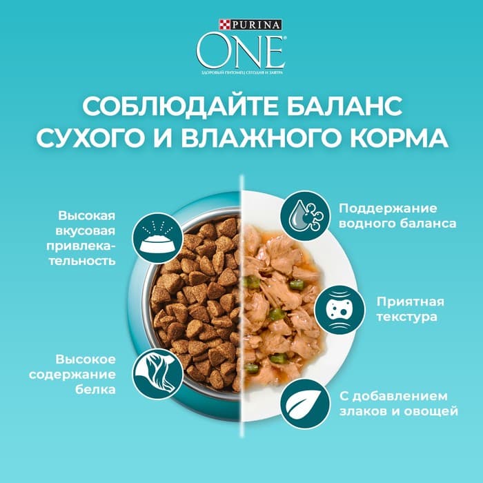 Сухой корм Purina One для стерилизованных кошек, лосось/пшеница, 750 г