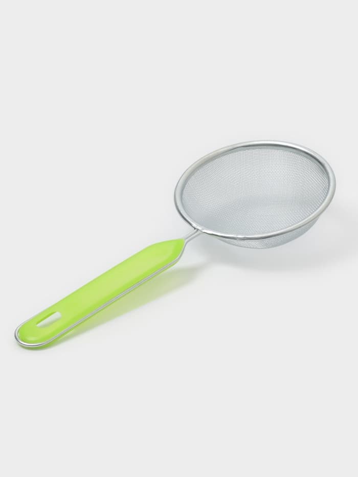 Сито для просеивания с ручкой Доляна «Хозяюшка», d=10 см, зелёное