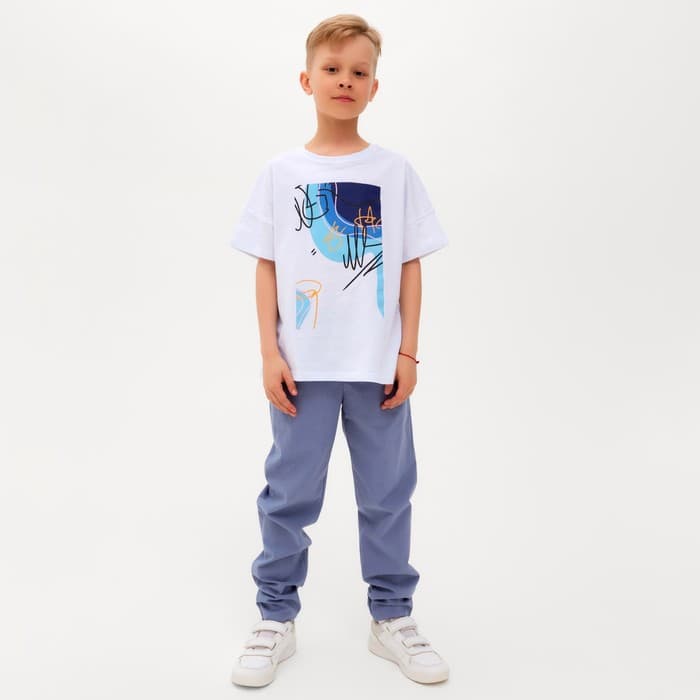 Брюки для мальчика MINAKU: Cotton collection, синие, рост 116 см