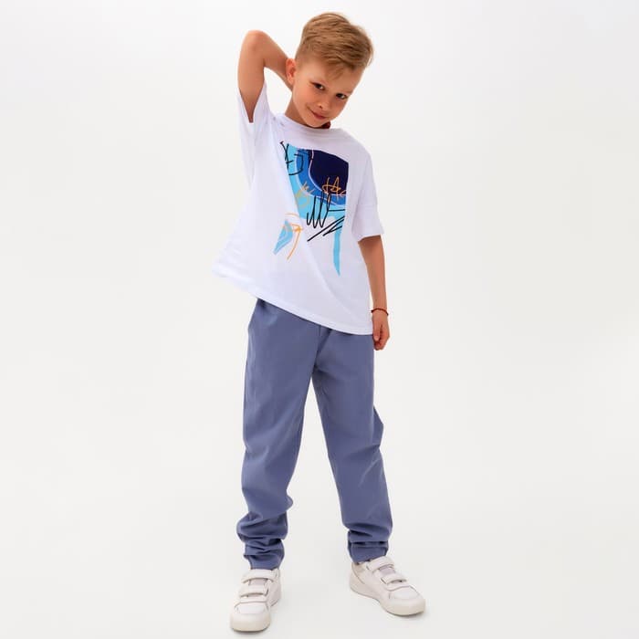 Брюки для мальчика MINAKU: Cotton collection, синие, рост 116 см