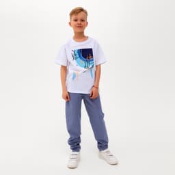 Брюки для мальчика MINAKU: Cotton collection, синие, рост 116 см