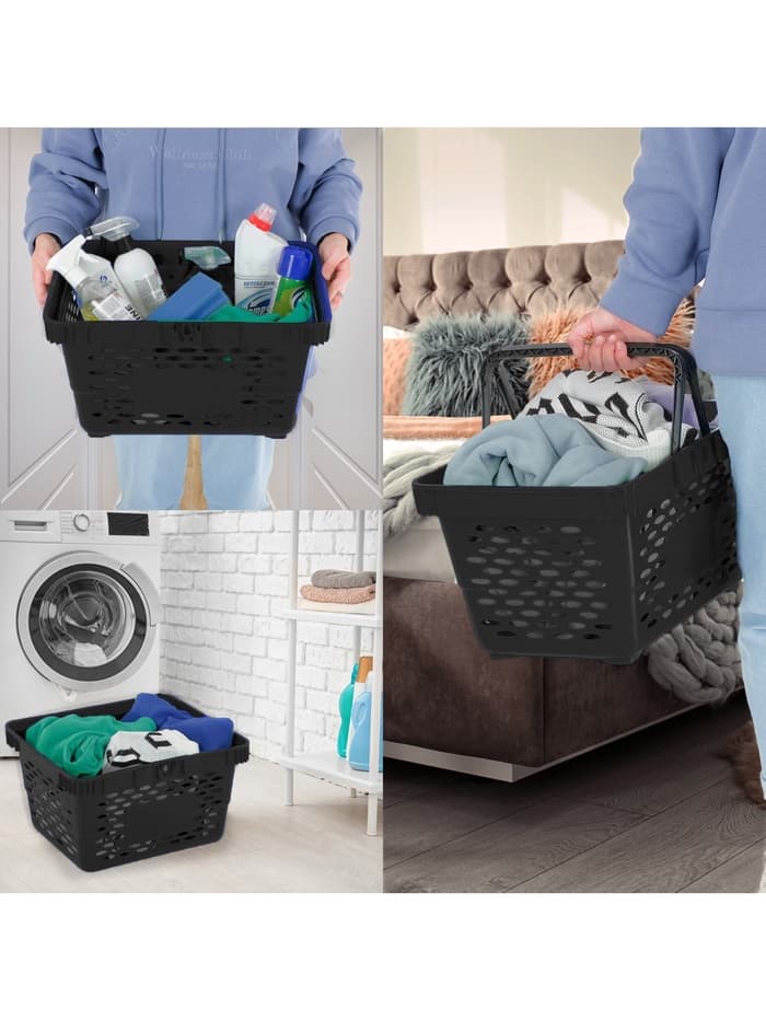 Корзина покупательская пластиковая 20 л, чёрная