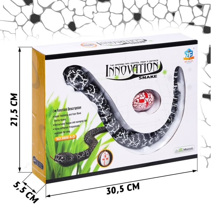Животное радиоуправляемое «Змея», свет, работает от аккумулятора, цвет черный