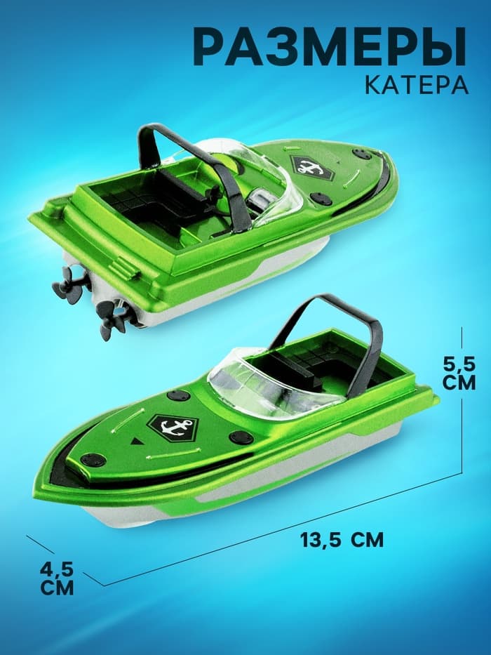 Катер радиоуправляемый Mini Boat, работает от аккумулятора, цвет синий