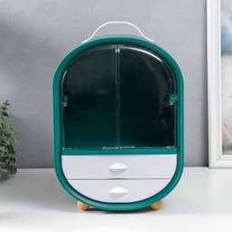 Шкатулка для украшений и косметики «Овальный комод. Зелёный», пластик, 39×15×26.5 см