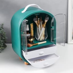 Шкатулка для украшений и косметики «Овальный комод. Зелёный», пластик, 39×15×26.5 см