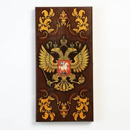 Нарды деревянные большие, настольная игра «Герб России», 50×50 см, с шашками