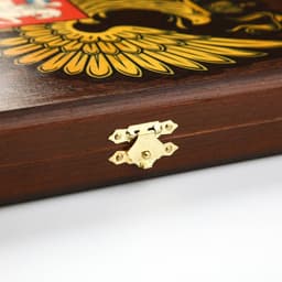 Нарды деревянные большие, настольная игра «Герб России», 50×50 см, с шашками