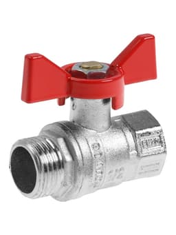 Кран шаровой ZEIN engr, наружная/внутренняя резьба 1/2", бабочка, цинк