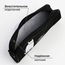 Пенал школьный, текстиль, 8×20×4 см «Когда обед?»