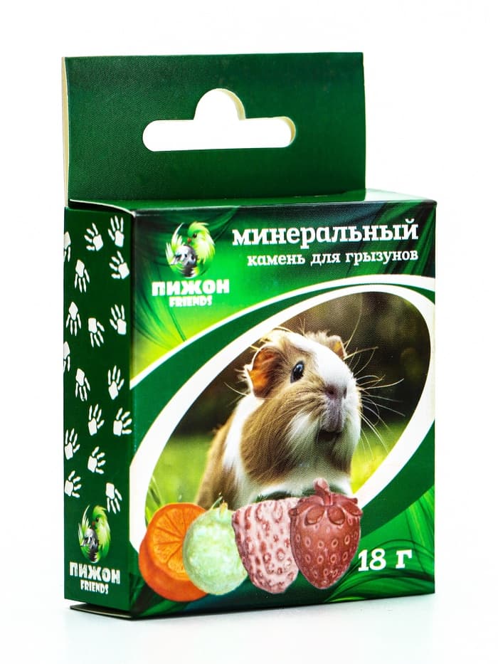 Минеральный камень для грызунов «Пижон», фрукты, 18 г, набор 4 шт.