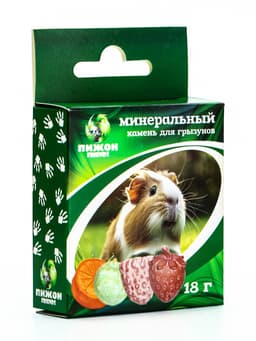 Минеральный камень для грызунов «Пижон», фрукты, 18 г, набор 4 шт.
