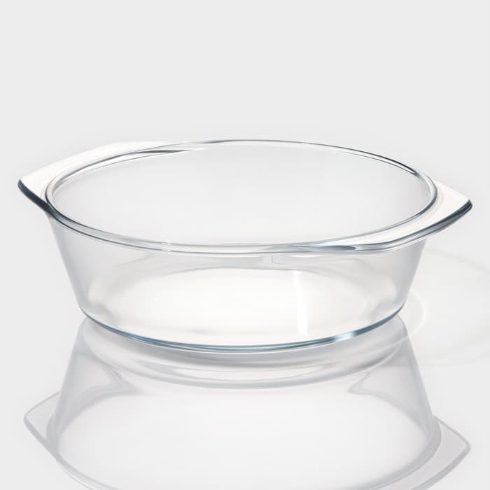 Кастрюля для запекания Доляна «Фуэго», 3 л, 30.8×26.7×12 см, жаропрочное стекло, прозрачная