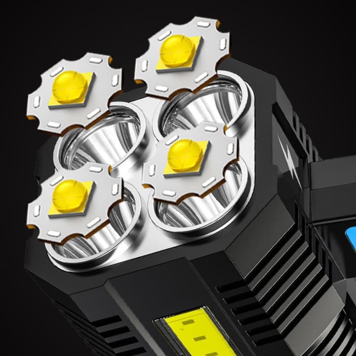 Фонарь ручной аккумуляторный, 3500 мАч, 10 Вт, XPE + COB, 350 Лм, USB, 15×6 см