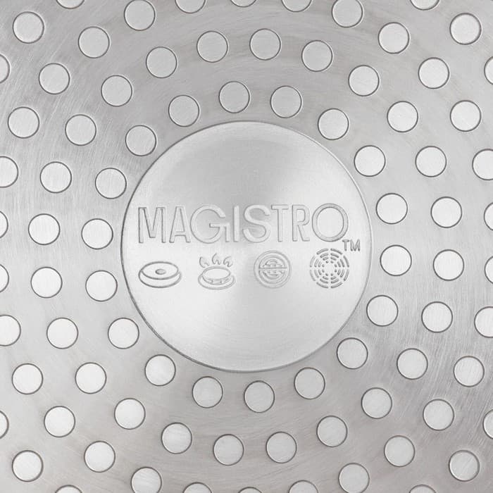 Сковорода Magistro Dark, d=22 см, h=4.5 см, съёмная ручка софт тач, антипригарное покрытие, индукция, кованый алюминий, чёрная