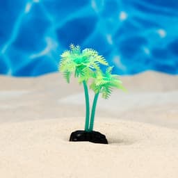 Растение для аквариума и террариума «Пальма», светящееся, 10 см, зелёное