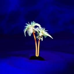 Растение для аквариума и террариума «Пальма», светящееся, 10 см, красное