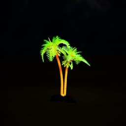 Растение для аквариума и террариума «Пальма», светящееся, 10 см, красное