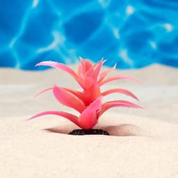 Растение для аквариума и террариума, светящееся, 10 см, красное