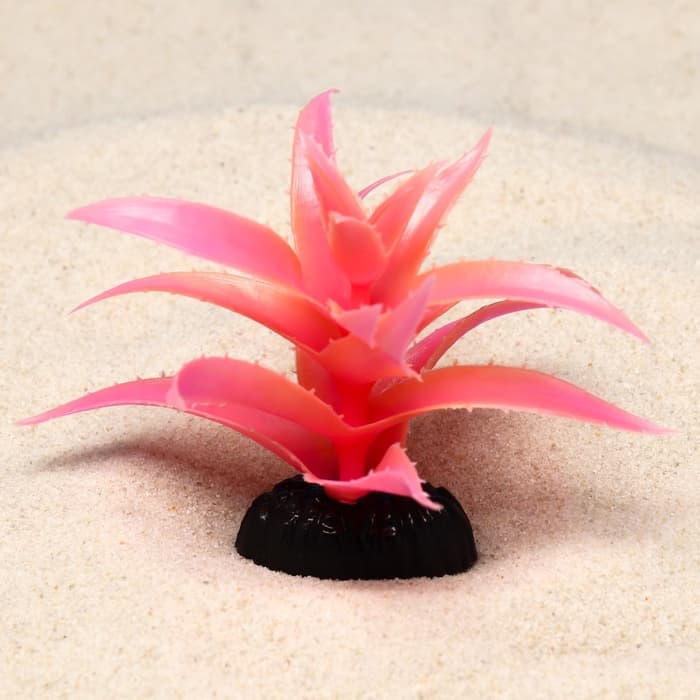 Растение для аквариума и террариума, светящееся, 10 см, красное