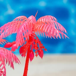 Растение для аквариума и террариума «Пальма», светящееся, 14 см, красное