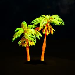 Растение для аквариума и террариума «Пальма», светящееся, 14 см, красное