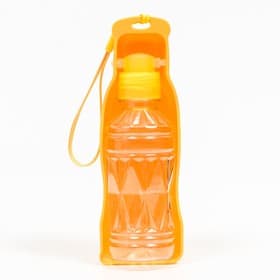 Автопоилка прогулочная с фигурной бутылочкой, 250 мл, пластик, жёлтая