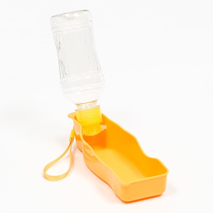 Автопоилка прогулочная с фигурной бутылочкой, 250 мл, пластик, жёлтая
