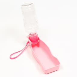 Автопоилка прогулочная с фигурной бутылочкой, 250 мл, пластик, розовая