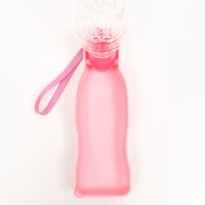 Автопоилка прогулочная с фигурной бутылочкой, 250 мл, пластик, розовая