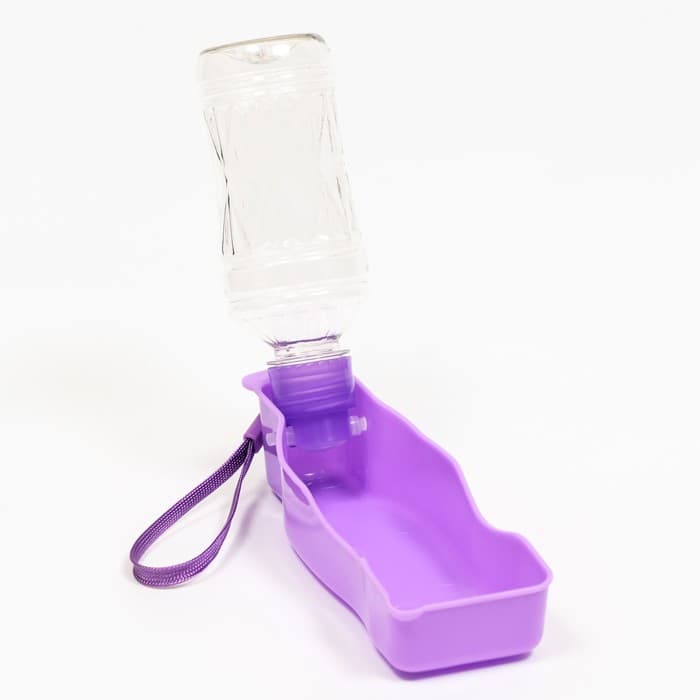 Автопоилка прогулочная с фигурной бутылочкой, 250 мл, пластик, фиолетовая