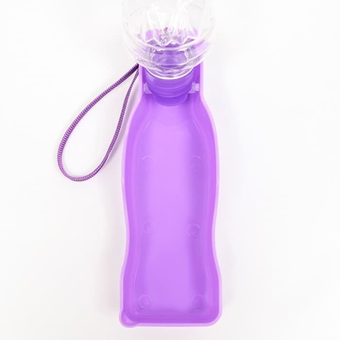 Автопоилка прогулочная с фигурной бутылочкой, 250 мл, пластик, фиолетовая
