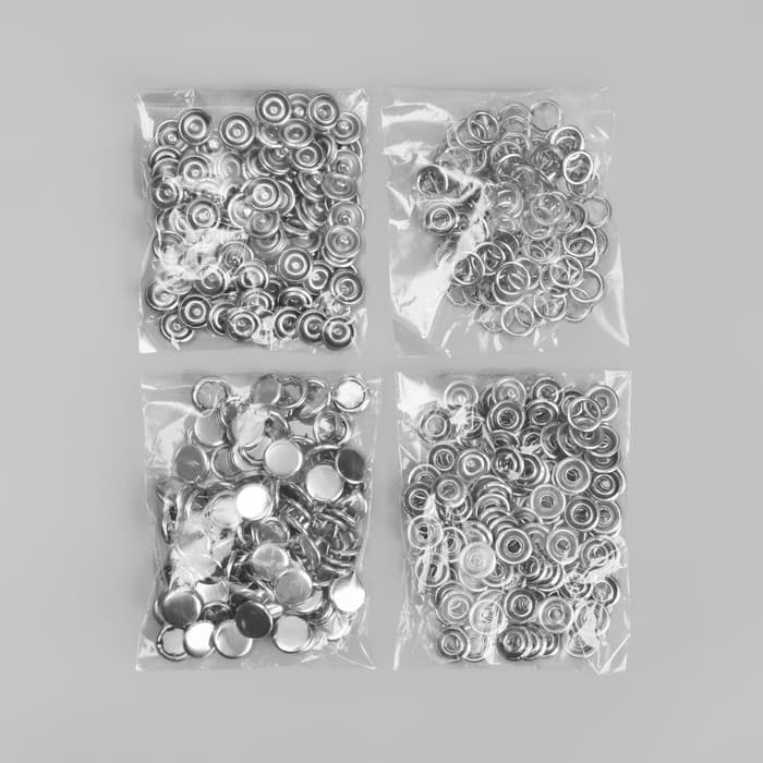 Кнопка рубашечная, закрытая, d=9.5 мм, цвет серебряный