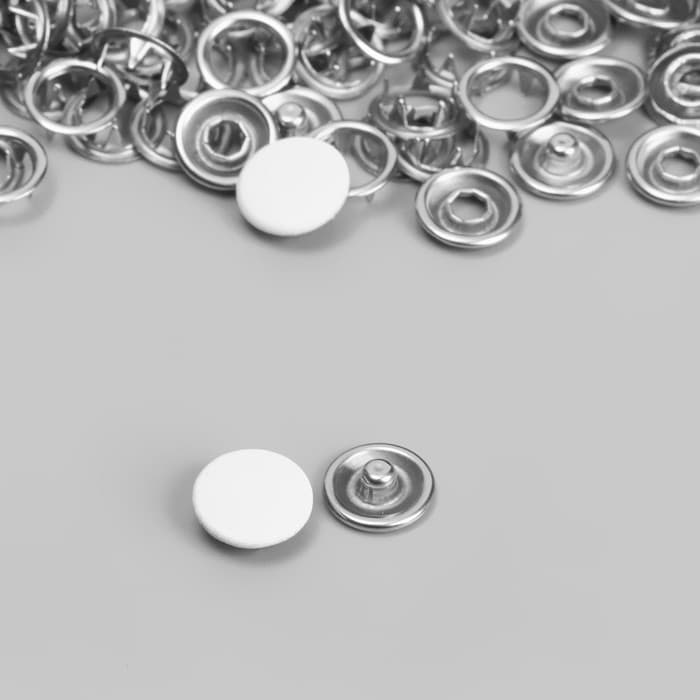 Кнопка рубашечная, закрытая, d=9.5 мм, белая
