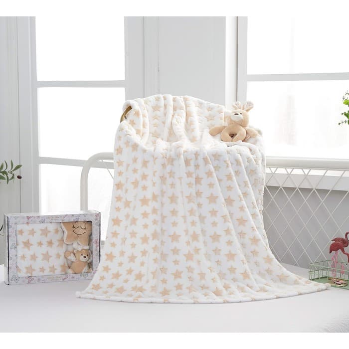 Плед детский с игрушкой, размер 90x120 см, цвет бежевый