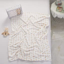 Плед детский с игрушкой, размер 90x120 см, цвет бежевый