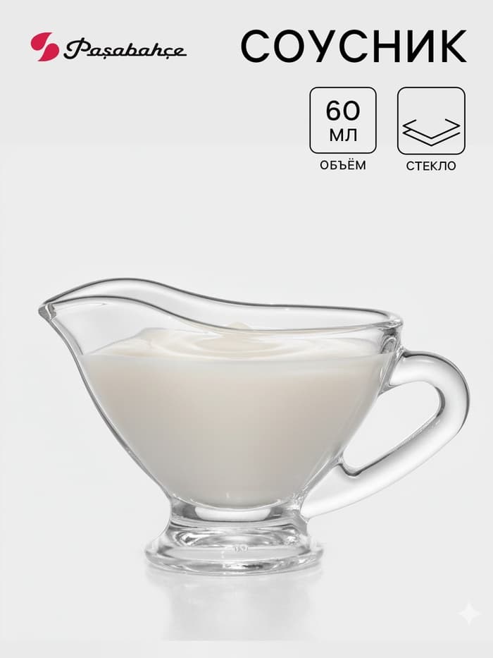 Соусник Paşabahçe Basic, 60 мл, стекло, прозрачный