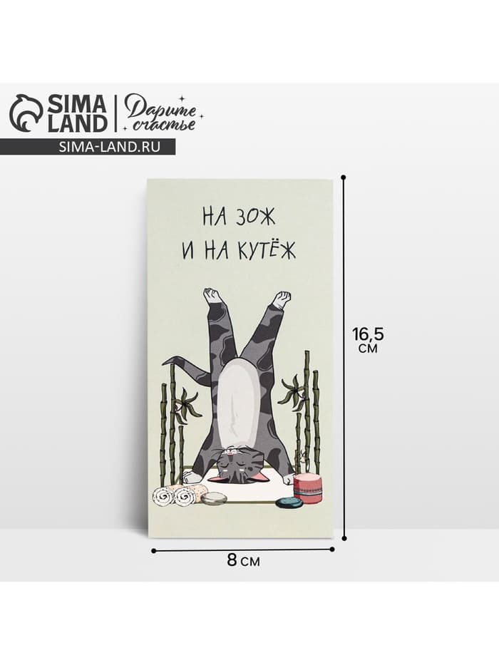 Конверт для денег «На ЗОЖ и кутеж», 16.5×8 см