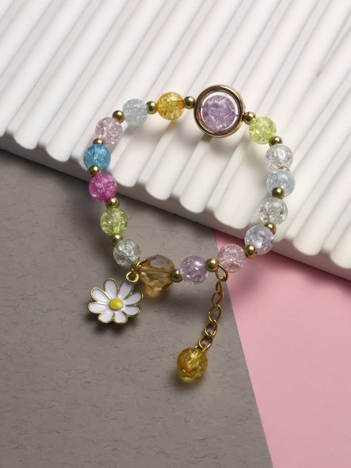 Браслет детский «Выбражулька. Ромашка», цветной в золоте