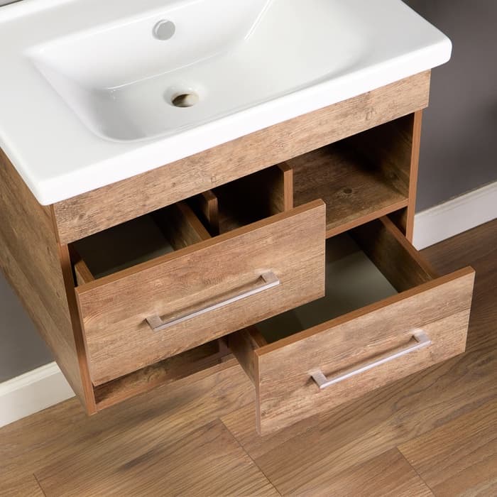 Комплект мебели для ванной комнаты «Прованс 70»: тумба с раковиной, зеркало – шкаф, пенал, цвет дуб тёмный