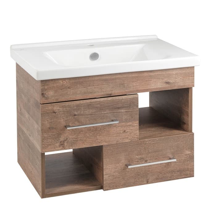 Комплект мебели для ванной комнаты «Прованс 70»: тумба с раковиной, зеркало – шкаф, пенал, цвет дуб тёмный