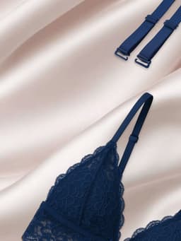 Лямки для бюстгальтера, текстильные, 1.5 см, 37 см, пара, тёмно-синие