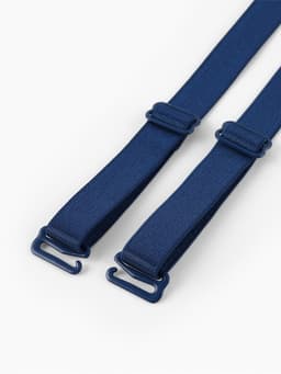 Лямки для бюстгальтера, текстильные, 1.5 см, 37 см, пара, тёмно-синие