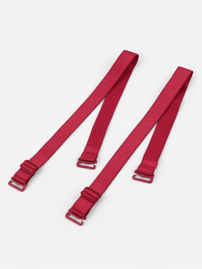 Лямки для бюстгальтера, текстильные, 1.5 см, 37 см, пара, бордовые