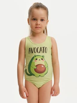 Купальник для девочки слитный KAFTAN: Avocato, зелёный, размер 28 (86-92 см)