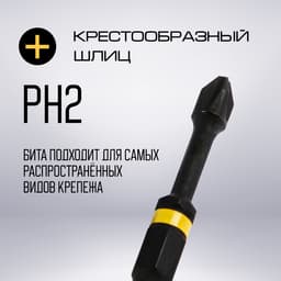 Бита ТУНДРА, Torsion, намагниченная, отрывная лента, сталь S2, PH2×50 мм
