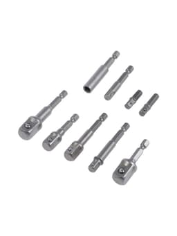 Набор адаптеров для бит и торцевых головок ТУНДРА, 1/4" 3/8" 1/2", 25 - 70 мм, 9 шт.