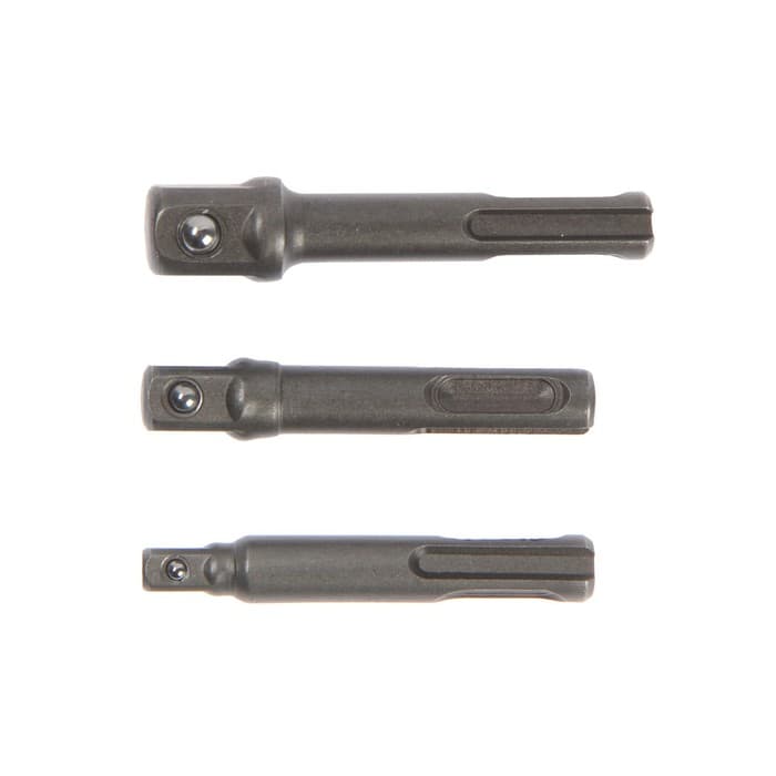 Набор адаптеров для торцевых головок ТУНДРА, SDS-plus, 1/2×75, 3/8 и 1/4" × 65 мм, 3 шт.