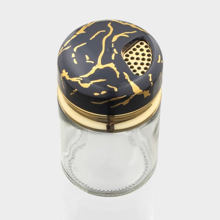 Солонка Magistro «Чёрный мрамор», 150 мл, 5.5×9.5 см, стекло, чёрная