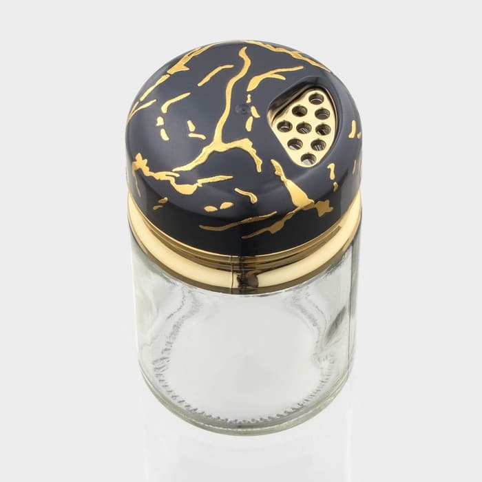 Солонка Magistro «Чёрный мрамор», 150 мл, 5.5×9.5 см, стекло, чёрная